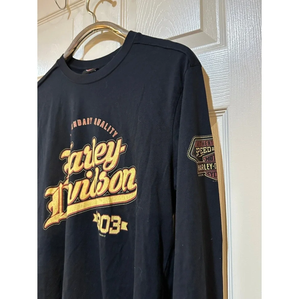 Harley Davidson Long Sleeve Shirt‎ Mens Large St Charles Missouri Eagle Graphic